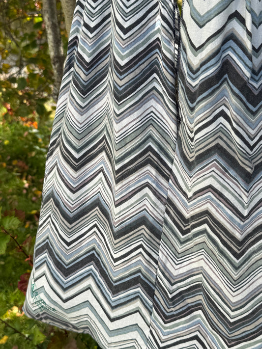 Totebag blåe og grønne bølger