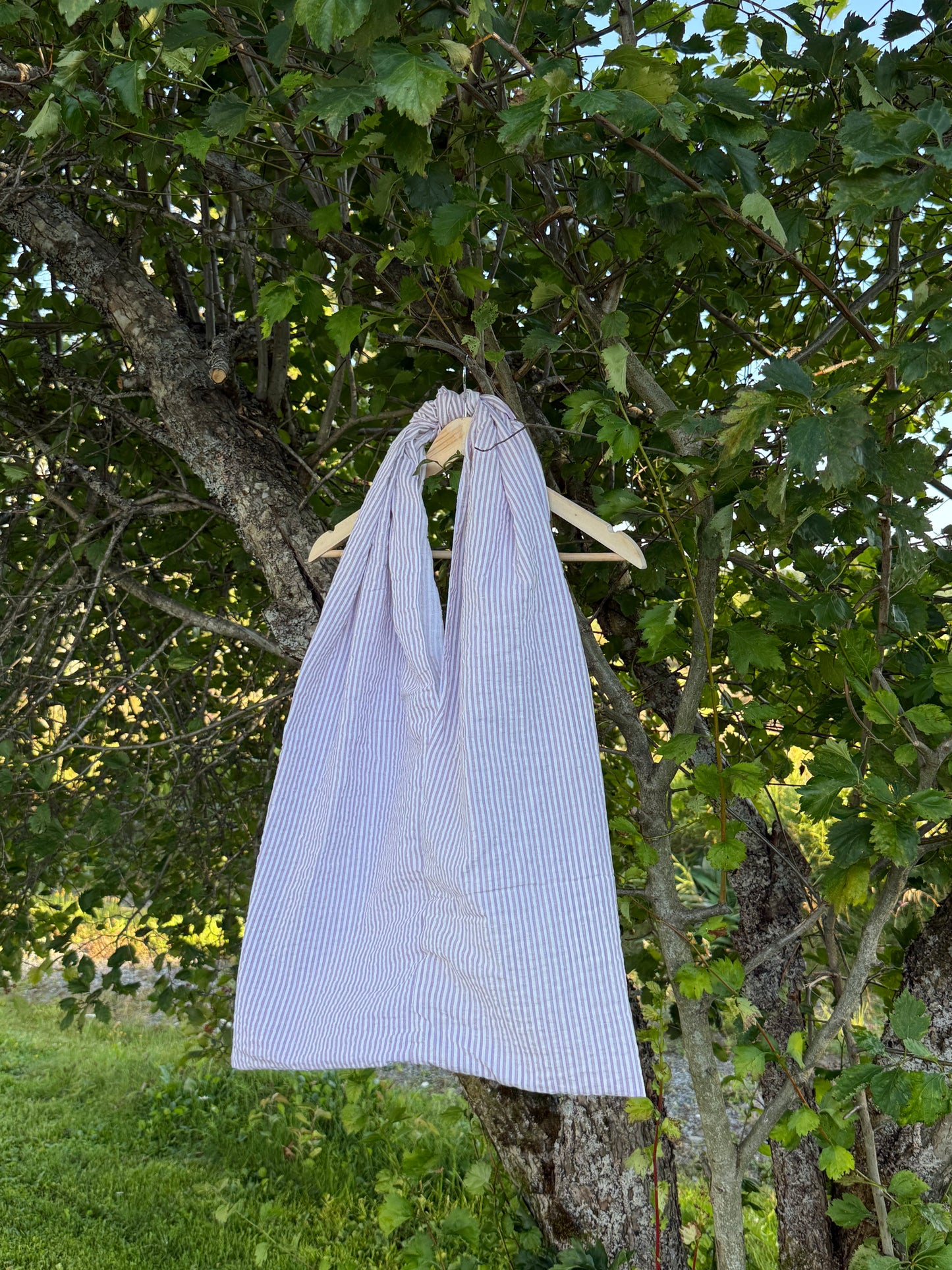 Totebag lilla striper