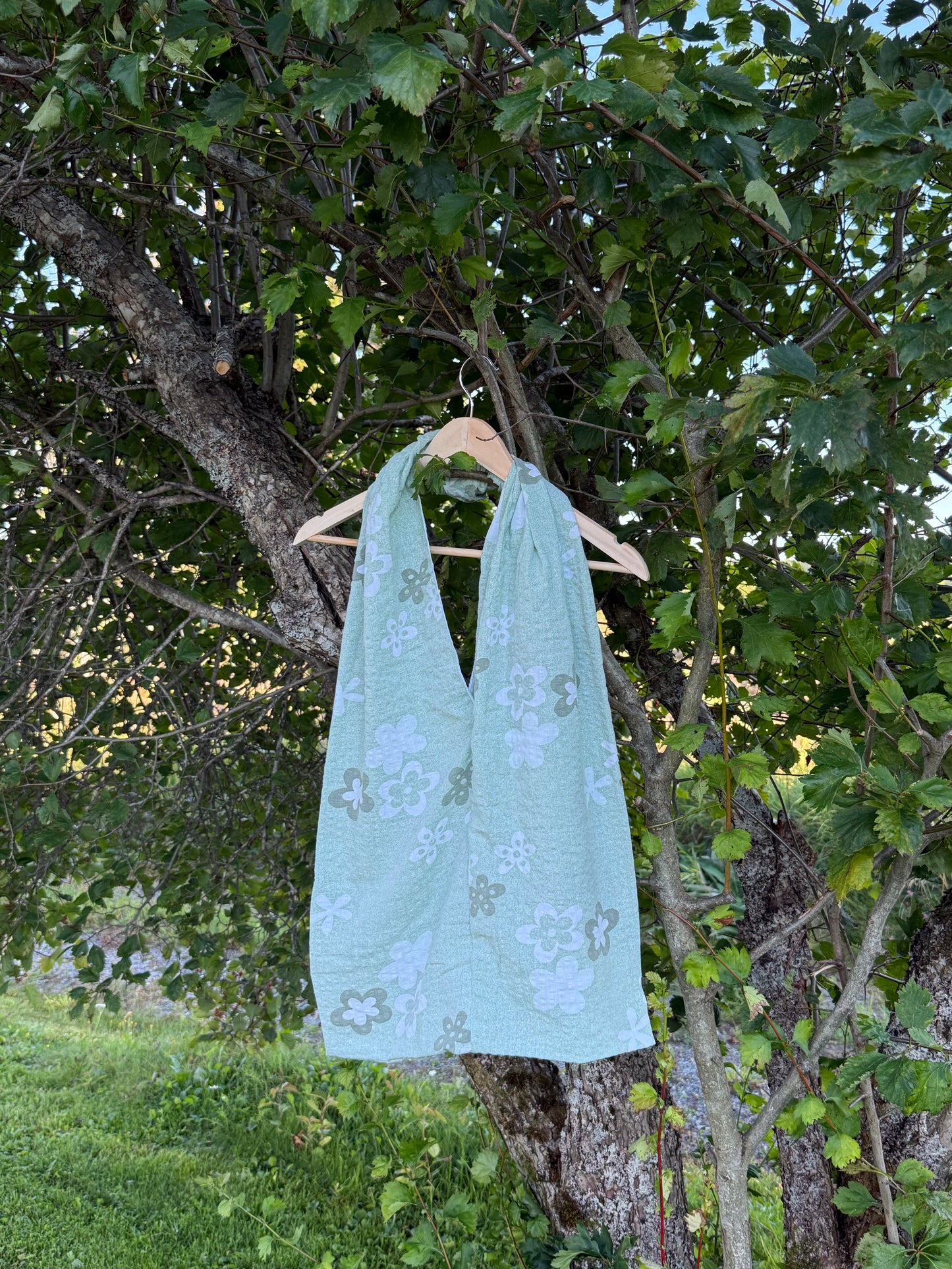 Totebag grønne blomster