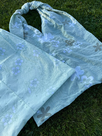 Totebag grønne blomster