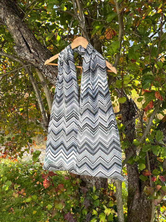 Totebag blåe og grønne bølger