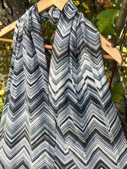 Totebag blåe og grønne bølger