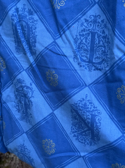 Totebag blå med bokstaver