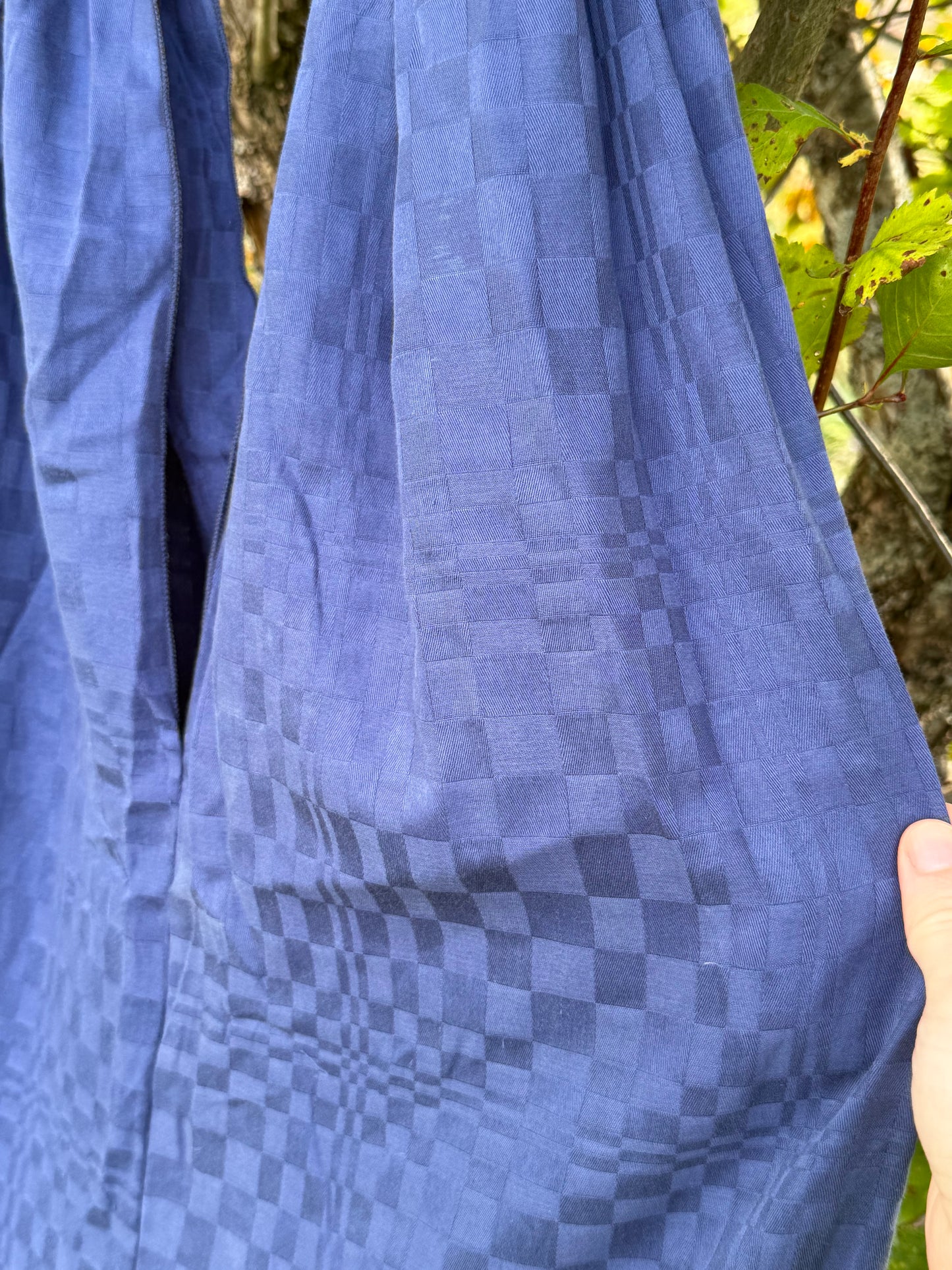 Totebag blå sjakkruter